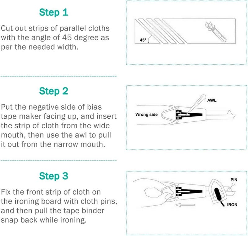 klarako 8PCS Bias Tape Maker Set Fabric Sewing Quilting Tools Binding Tape Maker for DIY Craft - Image 1
