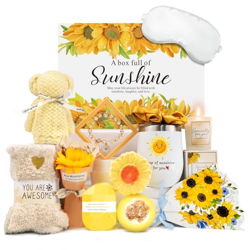 Betem Birthday Gifts for Women, Sunflower Self-Care Package, Sending Sunshine Get Well Gifts for Women, Her, Sister, Mom, Best Friends, Unique Spa Basket Perfect for Christmas, Valentine's, Mother's Day - Image 1