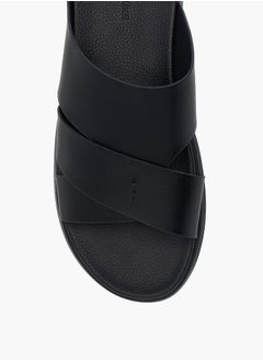 Le Confort Mens Solid Cross Strap Slip-On Sandals  - Image 3