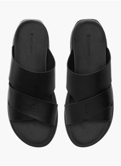 Le Confort Mens Solid Cross Strap Slip-On Sandals  - Image 2