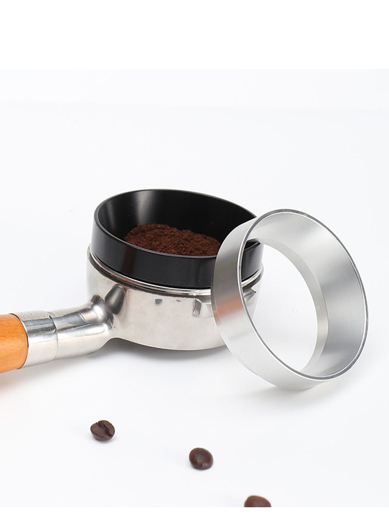 53mm Espresso Dosing Funnel With Magnetic for Espresso Machine Aluminum Coffee Powder Ring Black  - Image 1
