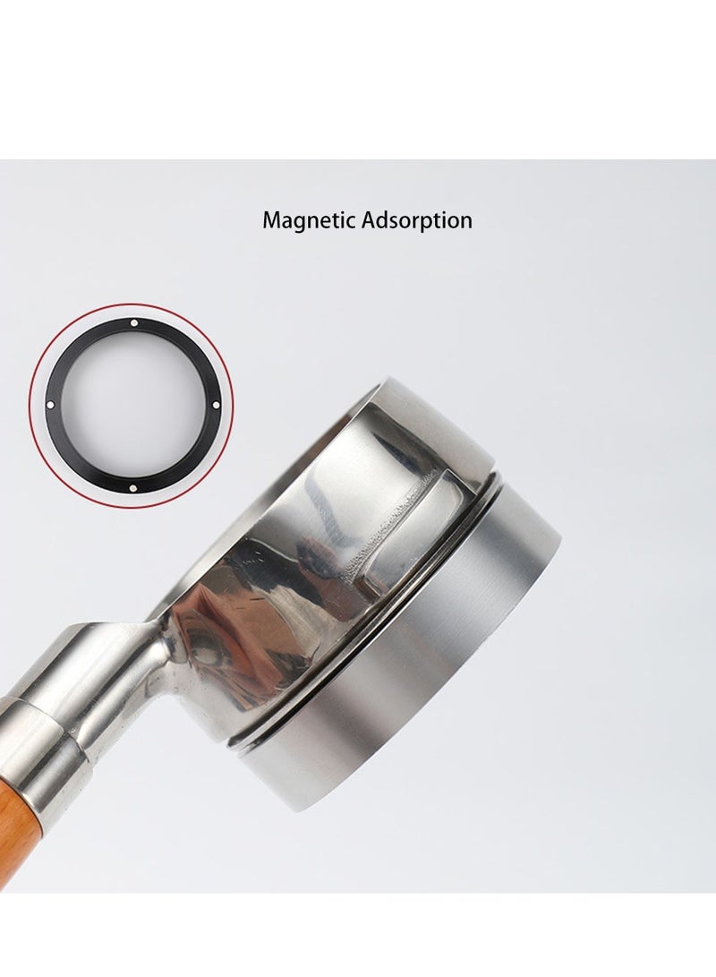 53mm Espresso Dosing Funnel With Magnetic for Espresso Machine Aluminum Coffee Powder Ring Black  - Image 4