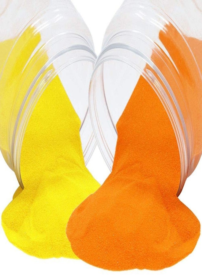 Quantum Retail Sugar Size Crystal/Quartz Silica Sand for Home and Garden Decor; Aquarium Substrate; Terrarium, Aquarium Decorative Sand (250 Grams Yellow Sand+ 250 Grams Orange Sand)