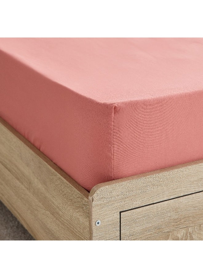 Home Box - Derby Solid Microfiber Double Fitted Sheet 140 x 200 x 25 cm - Image 1
