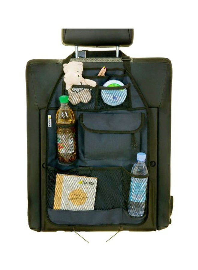 Hauck Cover Me Deluxe Front Seat Protector, Universal Fit, Charcoal Black, Polyester, Dirt Resistant, Easy to Install, Multifunctional Storage with Mesh Pockets, Lockable Pocket, and Two Cup Holders - Image 3