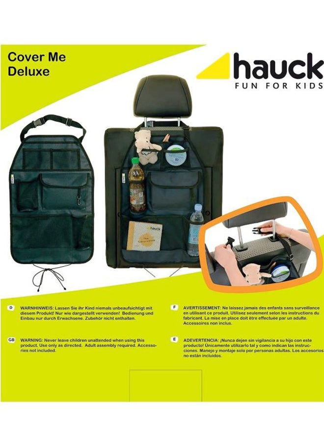 Hauck Cover Me Deluxe Front Seat Protector, Universal Fit, Charcoal Black, Polyester, Dirt Resistant, Easy to Install, Multifunctional Storage with Mesh Pockets, Lockable Pocket, and Two Cup Holders - Image 5