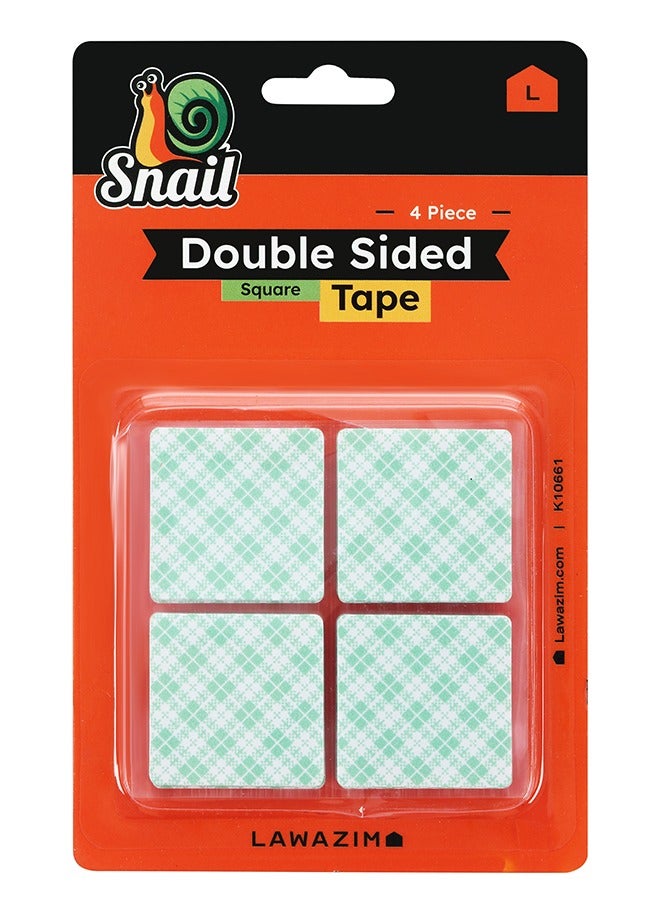 LAWAZIM Snail Double sided Mounting Tape 4 Piece Square Shape | Square Double Sided Adhesive Foam Tape Strong Pad - Image 1