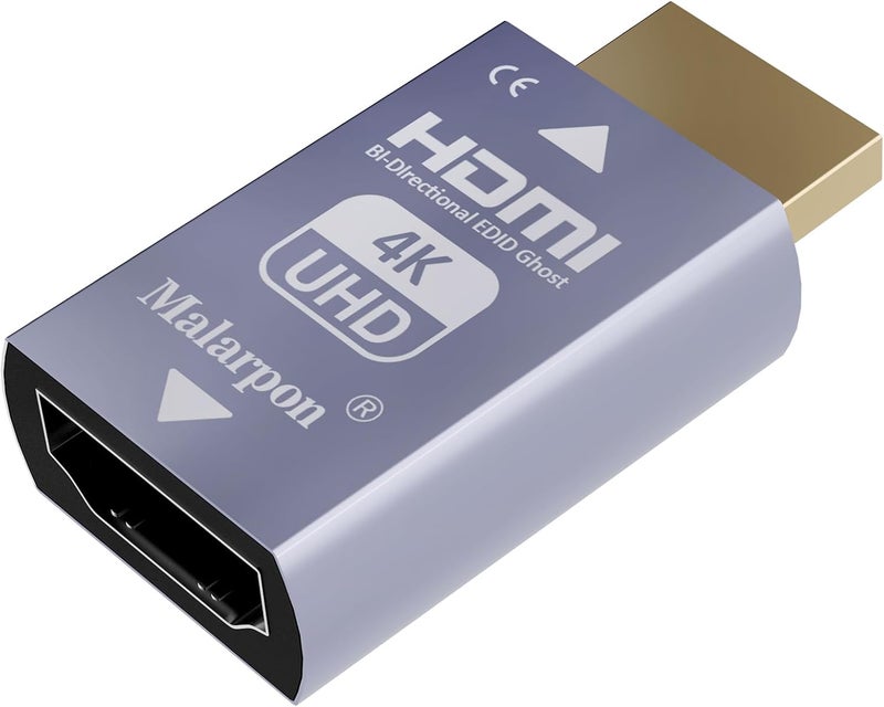 Malarpon Hdmi Edid Emulator Passthrough 3rd Generrtion Aluminum fit Headlesskeep The EDID of The Monitor Active Switches and Extenders 3840x2160@59Hz 1P - Image 1