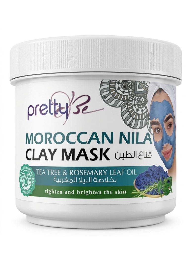 Moroccan Nila Clay Mask with Tea Tree & Rosemary Leaf Oil - Skin Tightening & Brightening Mask