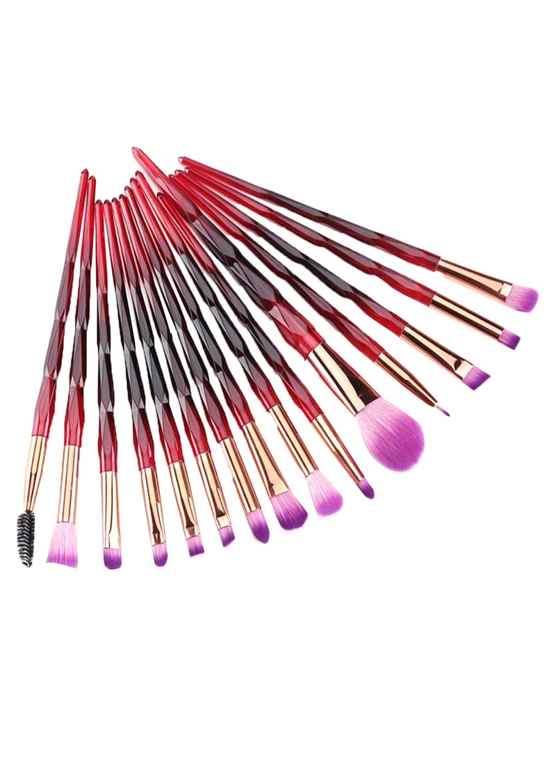 طقم فراشي مستحضرات تجميل مكوّن 15 قطعة متعدد الألوان - Image 2