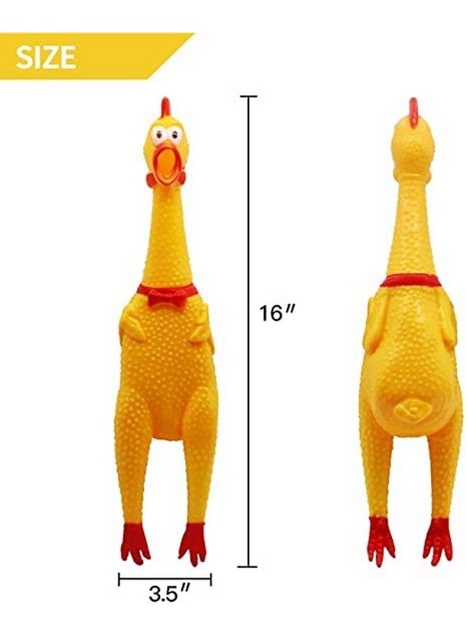لعبة دجاجة مطاطية صفراء تصدر صوت صرير، جديدة ومتينة لجميع أحجام سلالات الكلاب والقطط، عبوة من قطعة واحدة (قد يختلف اللون) - Image 3