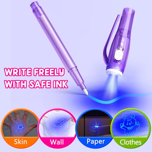 JIMMIDDA Invisible Ink Pen Spy Game for Kids Party Favors Toys for Girls Boys Magic Markers for Boys Girls Fun Outdoor Toys Birthday for 613 Year Old Girls Boys 14PCSBlack Notebooks - Image 5