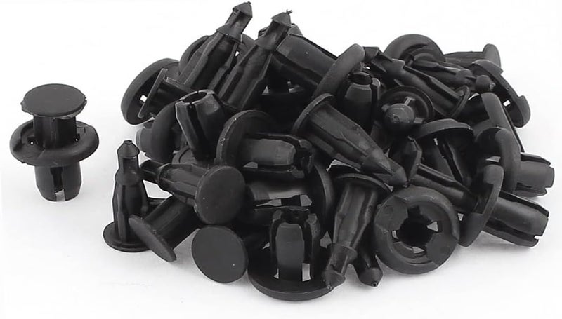 100Pcs Plastic Trim Panel Push Type Fastener Retainer Clips 7mm Black for Car Interior Exterior Panels, Carpet, Door Cards, Engine Covers, Hood, Fender - Image 2