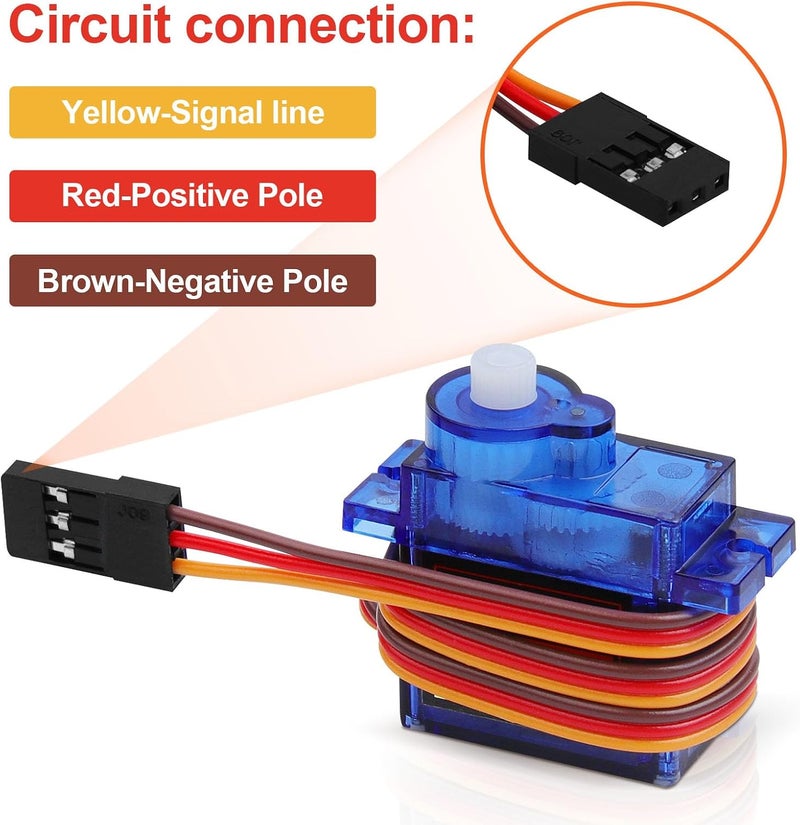Beffkkip RC Servo 5Pcs SG90 9g Micro Servos for RC Robot Helicopter Airplane Controls Car Boat Mini  Servo - Image 3