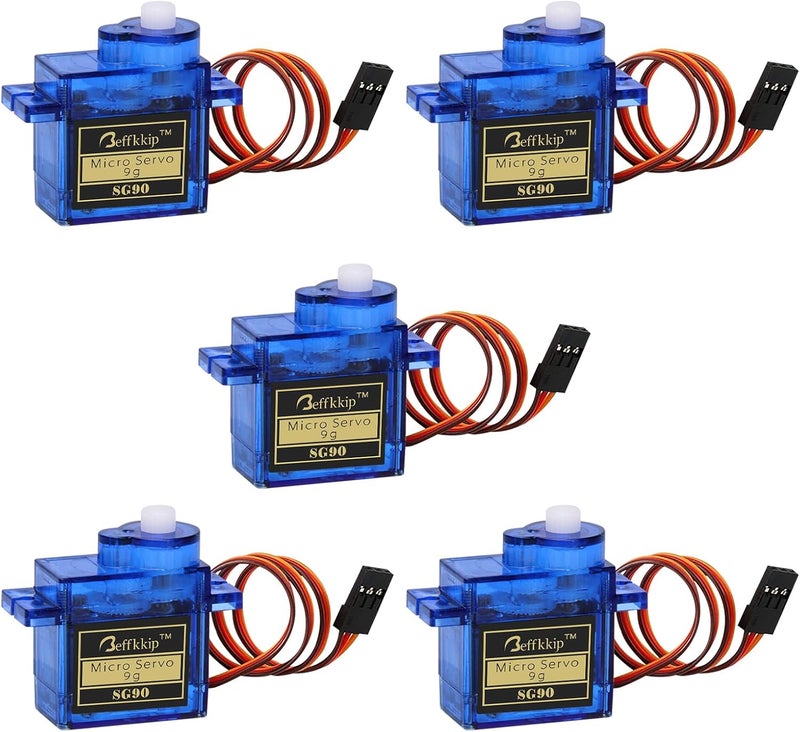 Beffkkip RC Servo 5Pcs SG90 9g Micro Servos for RC Robot Helicopter Airplane Controls Car Boat Mini  Servo - Image 1