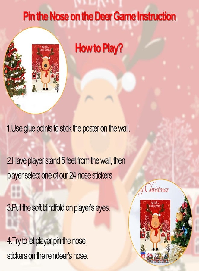 Gejoy Pin the Nose on the Reindeer Snowman Christmas Party Games Pin Games Set Christmas Holiday Activities Family Adults New Year Xmas Party Supplies - Image 4