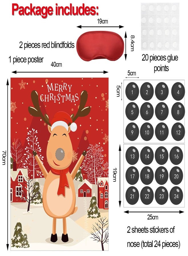 Gejoy Pin the Nose on the Reindeer Snowman Christmas Party Games Pin Games Set Christmas Holiday Activities Family Adults New Year Xmas Party Supplies - Image 2