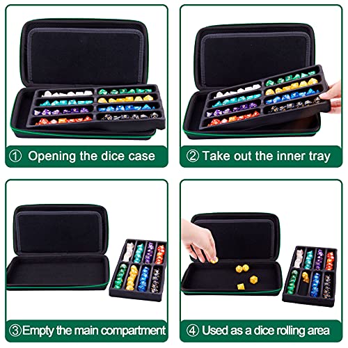 SIQUK Green EVA Dice Case with Detachable Tray and Handle for Dungeons & Dragons and Other RPG Games - Image 5