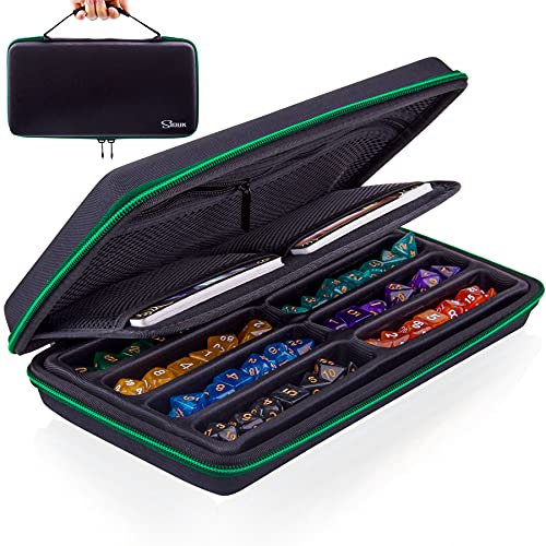 SIQUK Green EVA Dice Case with Detachable Tray and Handle for Dungeons & Dragons and Other RPG Games - Image 1