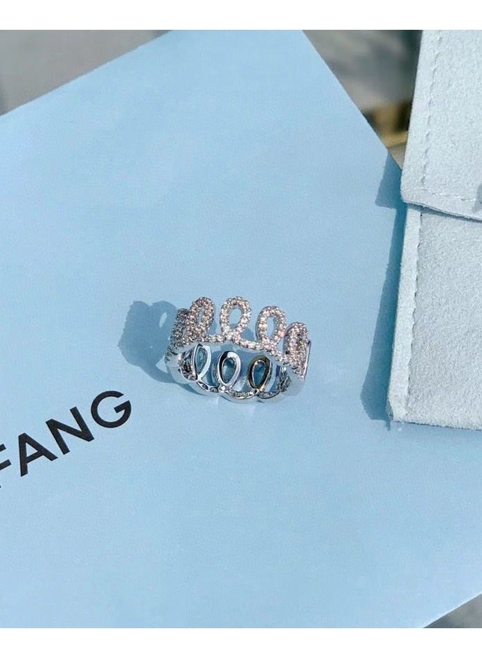 HEFANG Light Luxury Personalized Cream Roll Ring  - Image 2