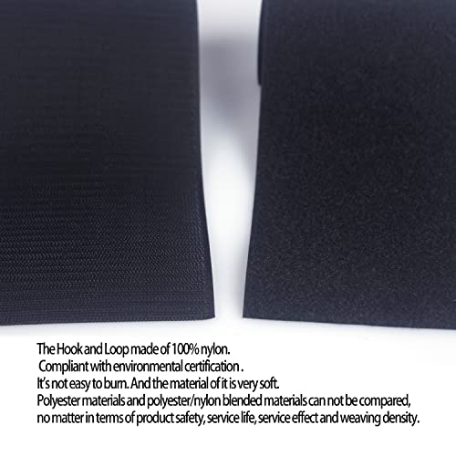 HUAYY 1 Inches Width 4.5 Yards Length | self-Adhesive Hook and Loop Style Sheets | Super Sticky Glue Nylon Patch | Strips | Tape | Fastener,Black (1in x 4.5yd) - Image 4