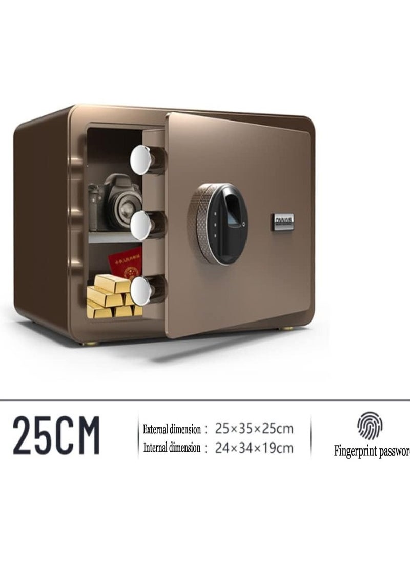 Safe with Biometric Fingerprint Lock  A4 File Size Safe For Home Office Store (25*35*25CM)