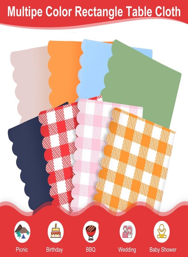 NatNarr 6 Pack Red and White Checkered Tablecloth, 54 X 108Inch Plastic Red Gingham Tablecloth Disposable Picnic Tablecloth Waterproof Red Checkered Tablecloth for Picnic Barbecue Birthday Farm Party - Image 4