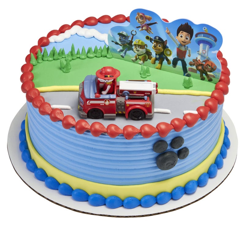 DecoPac DecoSet Paw Patrol Just Yelp for Help Cake Topper  2-Piece Decorations with Marshall in Fire Engine and Background for Fun After the Birthday Party - Image 3
