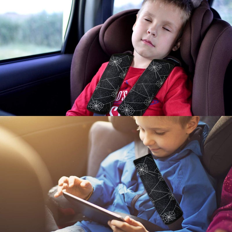 SLEILIN Spider Seat Belt Cover For Kids  Seat Belt Pad For Boys  Car Seat Straps Shoulder Pads For Kids  Kid'S Seat Belt Cushion  Shoulder Strap Pad  1 Piece(Black) - Image 4