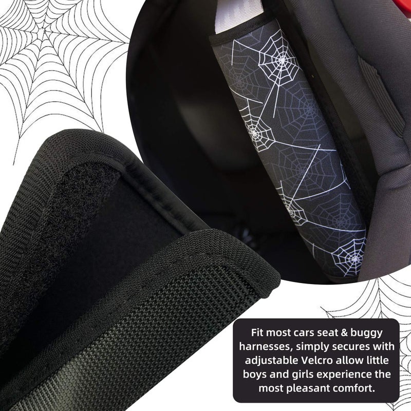 SLEILIN Spider Seat Belt Cover For Kids  Seat Belt Pad For Boys  Car Seat Straps Shoulder Pads For Kids  Kid'S Seat Belt Cushion  Shoulder Strap Pad  1 Piece(Black) - Image 3