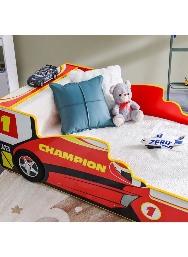 DANUBE HOME Ranger Champion 90X190 Car Bed – Kids Car-Shaped Bed for Boys & Girls – Comfortable and Stylish Children's Bed for Bedroom, Playroom, Ideal for Nursery Décor -Red  - Image 2