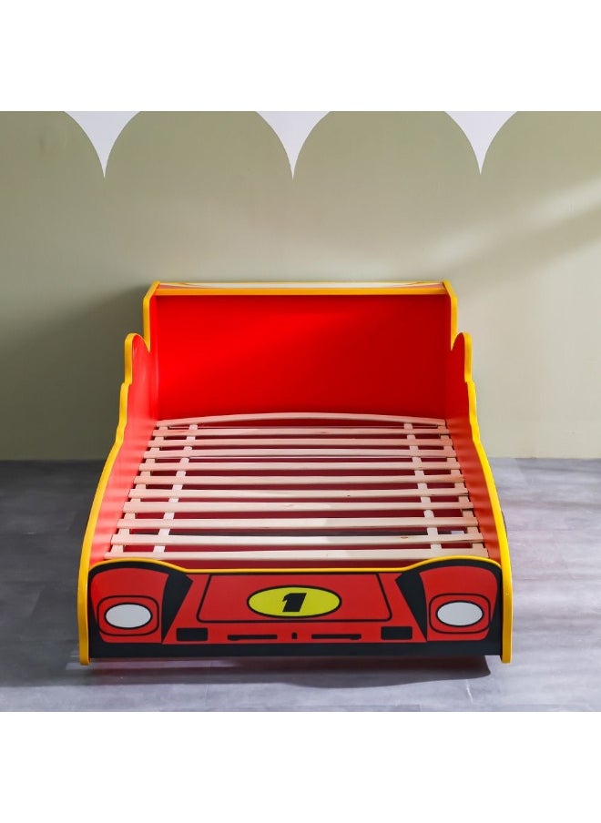 DANUBE HOME Ranger Champion 90X190 Car Bed – Kids Car-Shaped Bed for Boys & Girls – Comfortable and Stylish Children's Bed for Bedroom, Playroom, Ideal for Nursery Décor -Red  - Image 3
