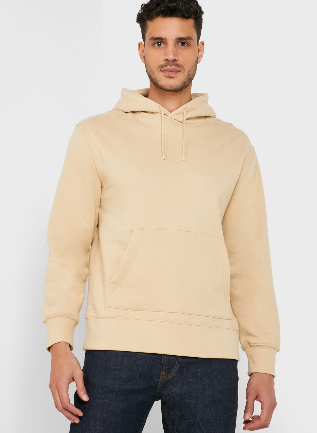 Buy Topman Beige Essential Hoodie for Men in Oman