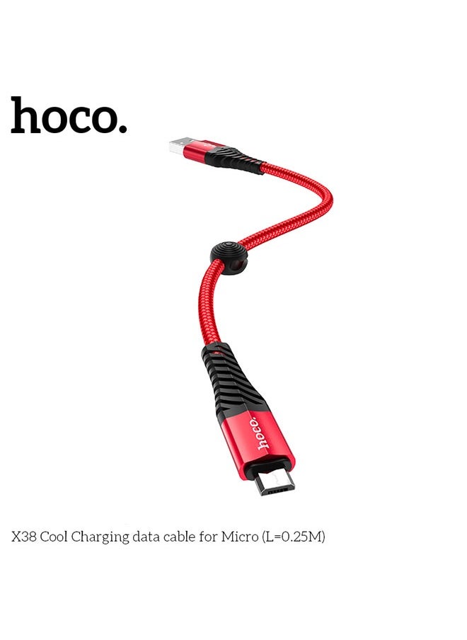 hoco. X38 Cool Charging data cable for Micro(L=0.25M)  - Image 3