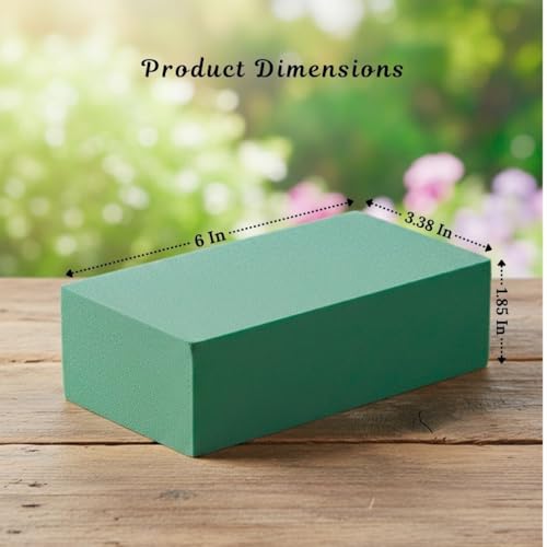 FLOFARE Pack of 6 Floral Foam Blocks Each (6"L x 3.38"W x 1.85"H) Green Wet & Dry Flower Foam for Fresh & Artificial Flower Arrangement, Plant Foam, Florist Supplies for DIYs, Arts, Crafts & Weddings - Image 2