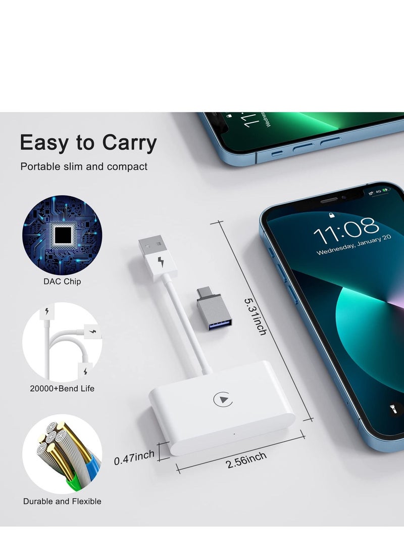 SYOSI - Wireless CarPlay Adapter for iPhone Wireless Carplay Dongle Converts Factory Cars Wired Carplay to Wireless Carplay Bluetooth Adapter 5Ghz WiFi Auto-Connect Online Update Support iOS 13+ - Image 1