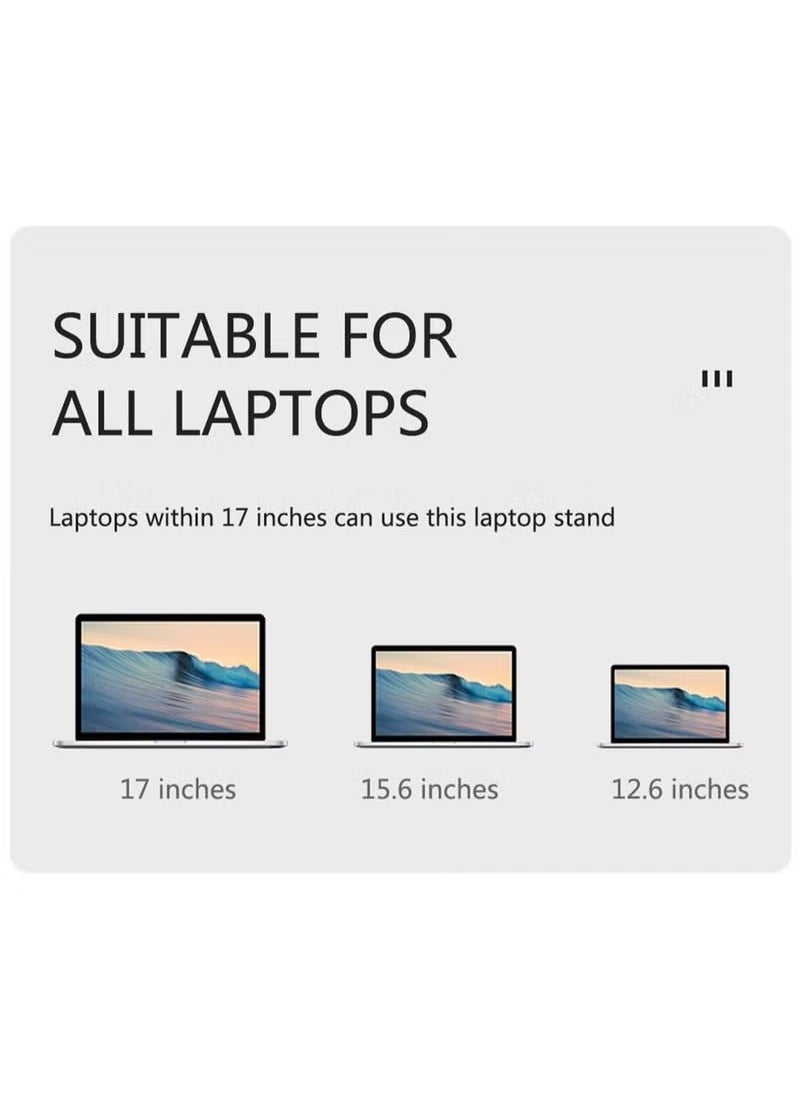 Laptop Stand for Desk, Stable Foldable Adjustable Multi-Angle Computer Desktop Holder Ventilated Lapdesks Riser, Ergonomic and Compatible with Laptops and Tablets - Within 17' (White)