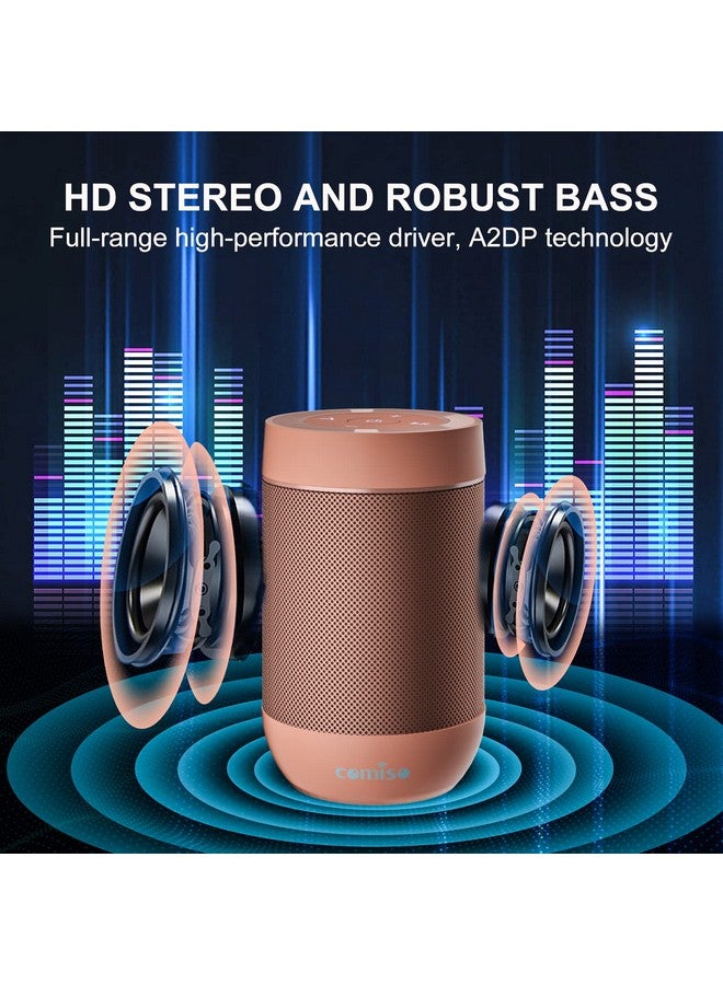 comiso Portable Bluetooth Speaker Waterproof Small Wireless Shower Speaker Ipx5 360 Hd Loud Sound Stereo Pairing 12H Playtime Mini Pocket Size Built In Mic Support Tf Card For Travel Outdoors - Image 5