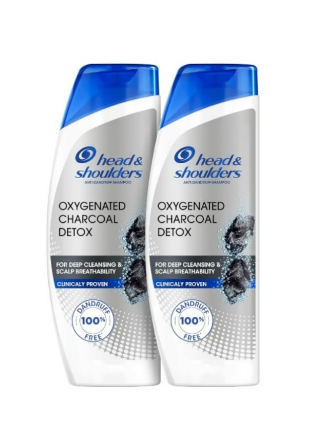 Head & Shoulders Oxygenated Charcoal Detox Shampoo, 375ml Pack of 2