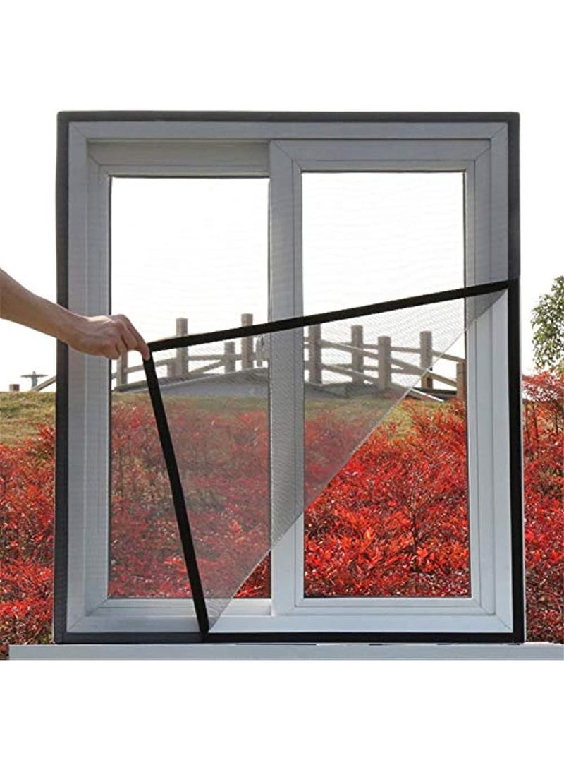 Screen Window Adjustable DIY Window Net Fiberglass Fine Mesh Screen Protector Fits 1 * 1m with Sticky Velcro,Anti Mosquito Bug Insect Fly Window Screen Mesh Net Curtain,Easy to Install