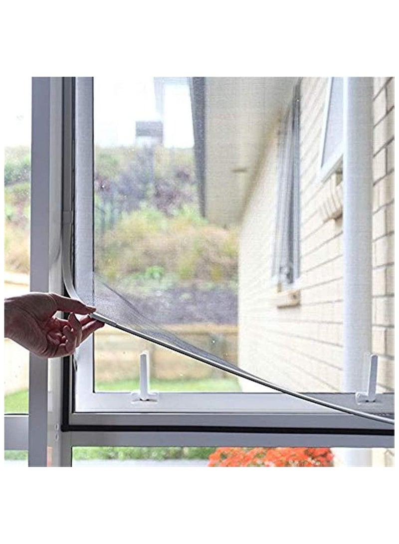 Screen Window Adjustable DIY Window Net Fiberglass Fine Mesh Screen Protector Fits 1 * 1m with Sticky Velcro,Anti Mosquito Bug Insect Fly Window Screen Mesh Net Curtain,Easy to Install