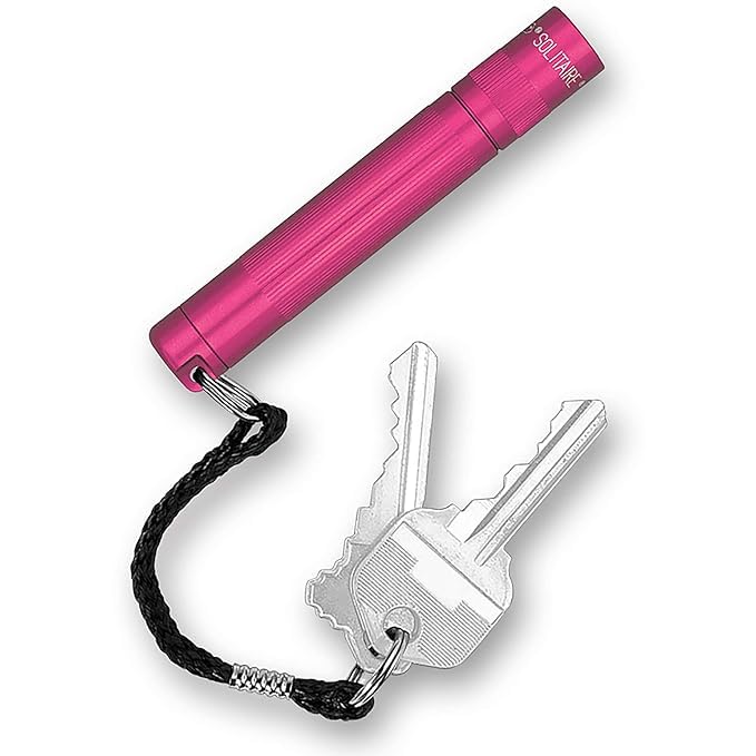 Solitaire LED 1Cell AAA Flashlight Black Hot Pink