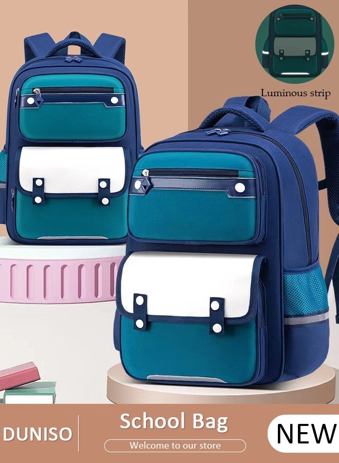 DUNISO Boy's School Backpack Waterproof Book Bag with Compartments for Teen Boy Kid Students Elementary School Kids' School Bag with Large Capacity - Image 1