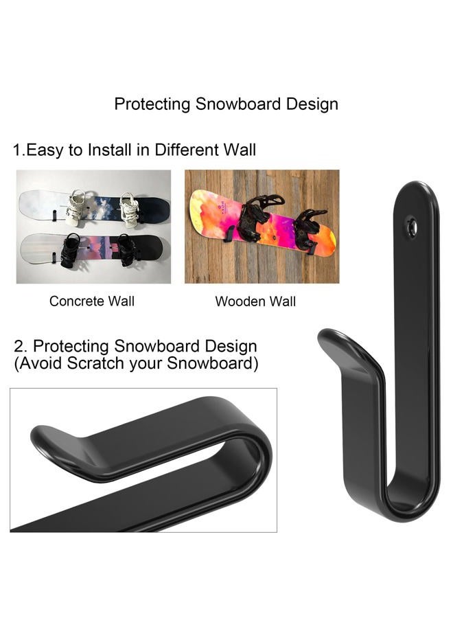 Uibkor Snowboard Wall Mount Clips, Horizontal Skateboard Wall Mount Snowboard Display Stand Indoor Snowboard Storage, Snowboard Rack Wall Mount, Snowboard Wall Rack Storage and Display for Room Garage - Image 3