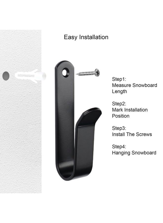 Uibkor Snowboard Wall Mount Clips, Horizontal Skateboard Wall Mount Snowboard Display Stand Indoor Snowboard Storage, Snowboard Rack Wall Mount, Snowboard Wall Rack Storage and Display for Room Garage - Image 4