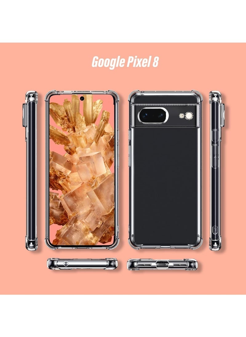 ELTRAZONE Case for Google Pixel 8 Phone case, with 1 Piece Screen Protector, TPU Bumper Shockproof Silicone Fullbody Protective Case Cover for Google Pixel 8, Transparent - Image 4
