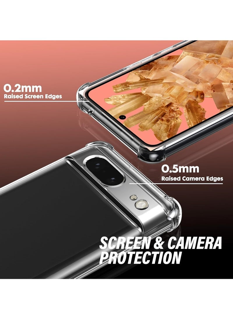 ELTRAZONE Case for Google Pixel 8 Phone case, with 1 Piece Screen Protector, TPU Bumper Shockproof Silicone Fullbody Protective Case Cover for Google Pixel 8, Transparent - Image 2