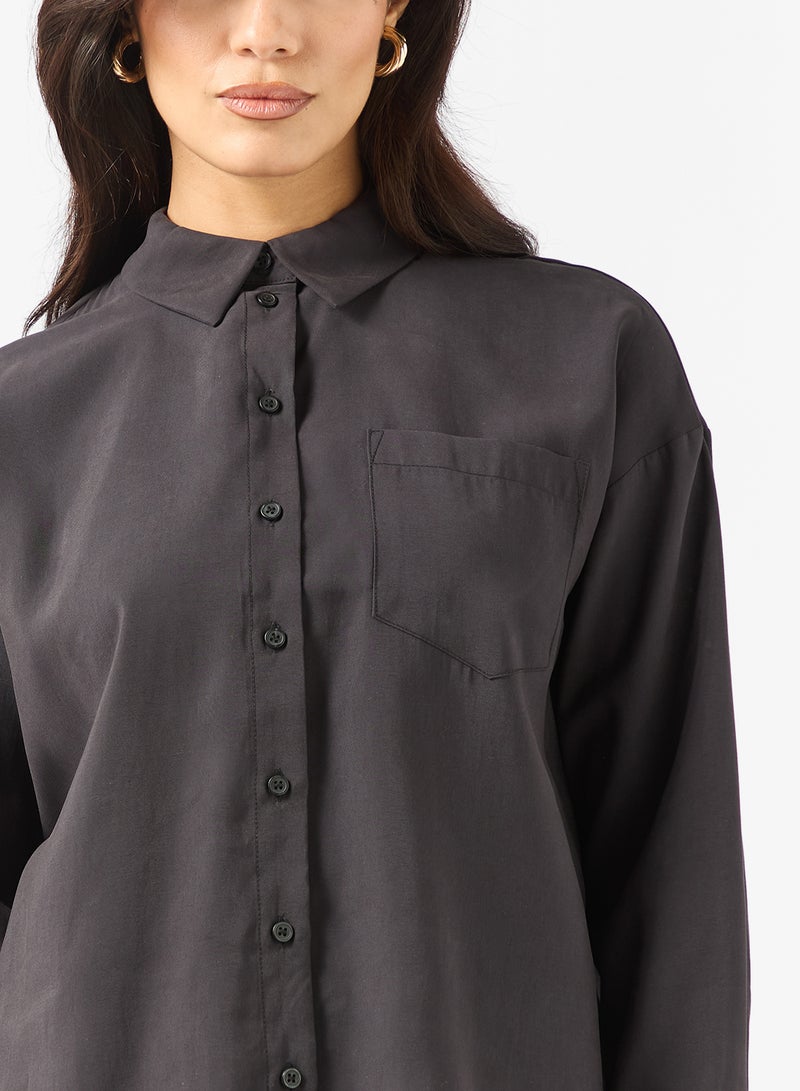 فيرو مودا قميص بأكمام طويلة منسوج بتفاصيل ربطة عنق - Image 3