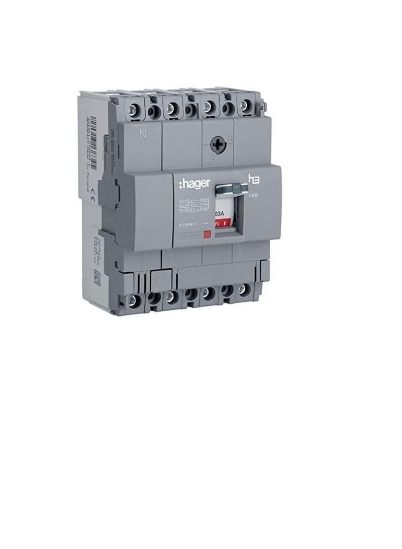 Hager Moulded Case Circuit Breaker 125A FP 25KA MCCB HHA126Z 4P H3  - Image 1