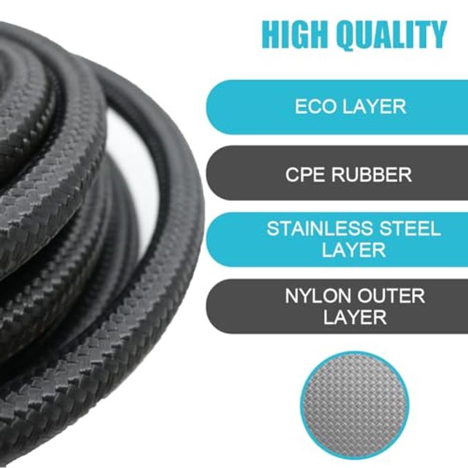 Byredio 6AN Fuel Line 6AN Transmission Cooler Hose 20FT 500 PSI High Pressure Marine Braided Fuel Injection Hose For Oil, Gas, Fuel, Diesel, Hydraulic - Image 3